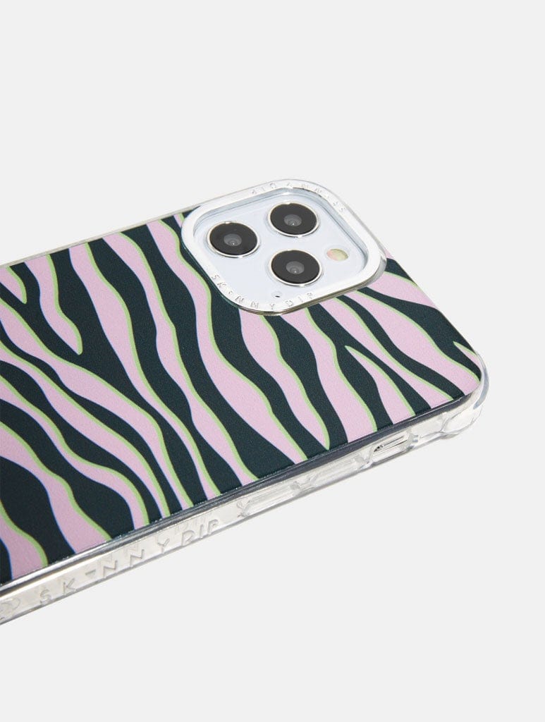 Pink and Black Zebra Stripe Shock iPhone Case Phone Cases Skinnydip