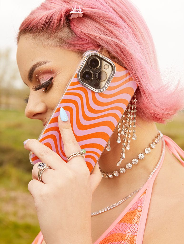 Pink And Orange Swirl Shock iPhone Case Phone Cases Skinnydip