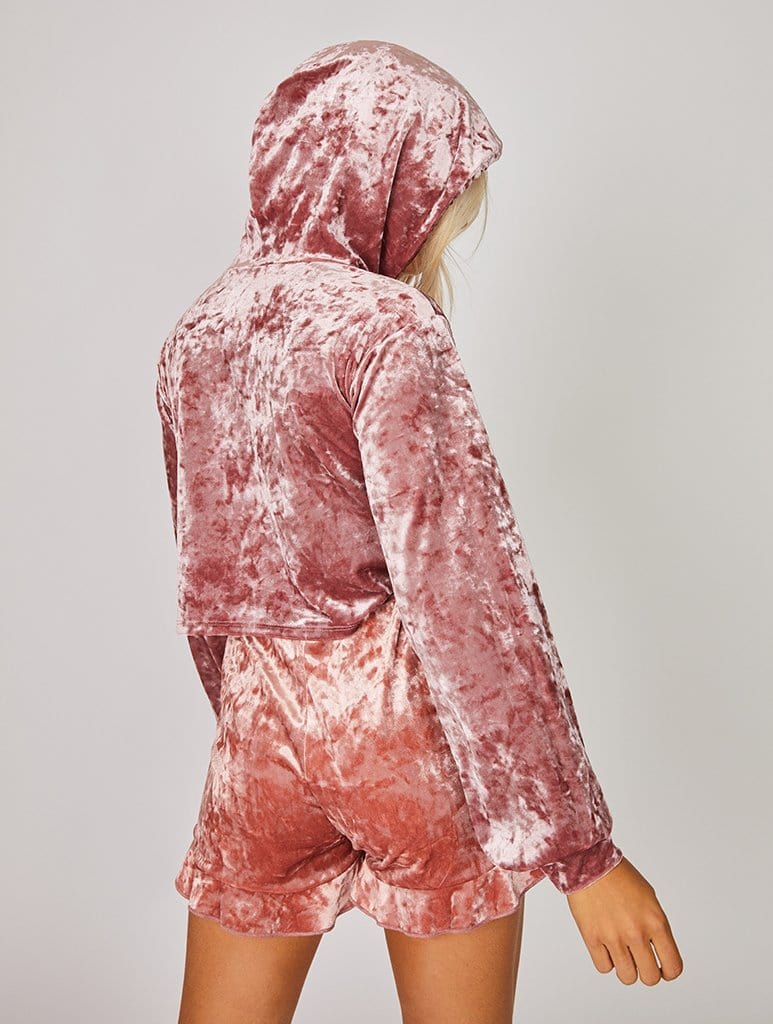 Pink Velour Pyjama Shorts Lingerie & Nightwear Skinnydip