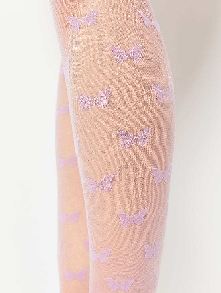 Purple butterfly print tights Lingerie & Nightwear Skinnydip London