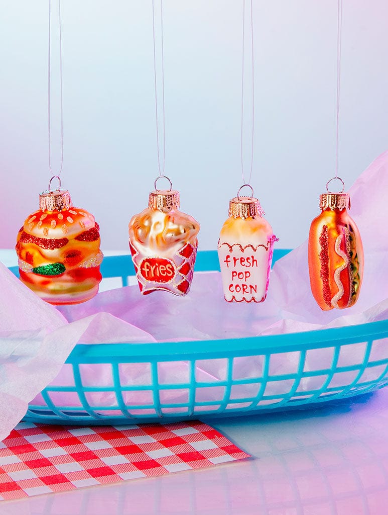 Sass & Belle Fun Fast Food Shaped Baubles - Set of 4 Gifting Sass And Belle