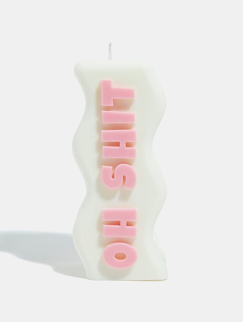 Wavey Casa “Oh Shit” Candle - White & Pink Home Accessories Wavey Casa